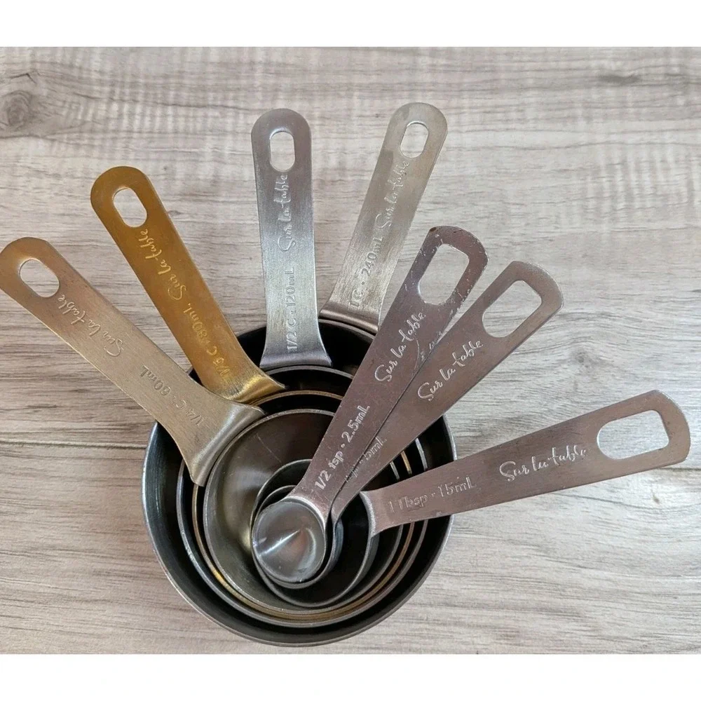 Sur la Table - Stainless Steel Measuring Cups Spoons - Set of 7 MIX Cups